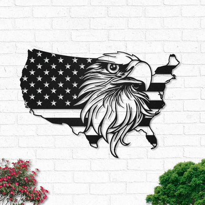 Eagle American Flag Led - Led Light Metal - Owls Matrix LTD