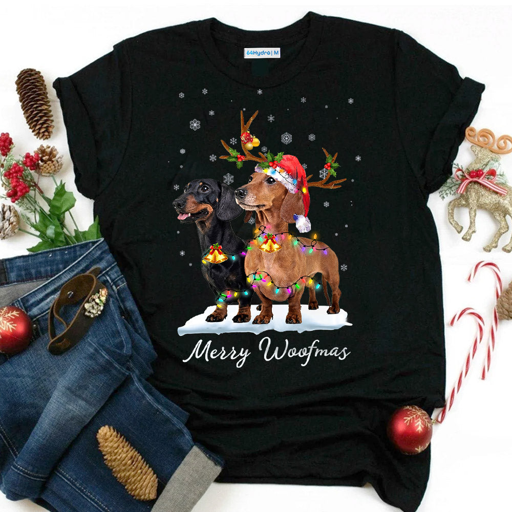 Dachshund Christmas Merry Woofmas MDGB0311010Z Dark Classic T Shirt