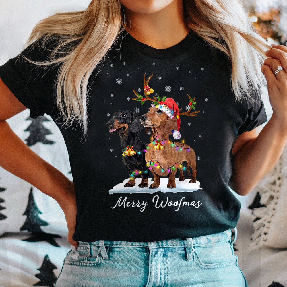 Dachshund Christmas Merry Woofmas MDGB0311010Z Dark Classic T Shirt