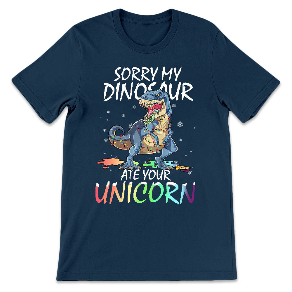 Dinosaur Unicorn Christmas QUAZ0211029Z Dark Classic T Shirt