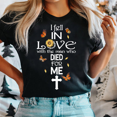 Faith I Fell In Love With God Sunflower Butterfly HALZ1611015Z Dark Classic T Shirt