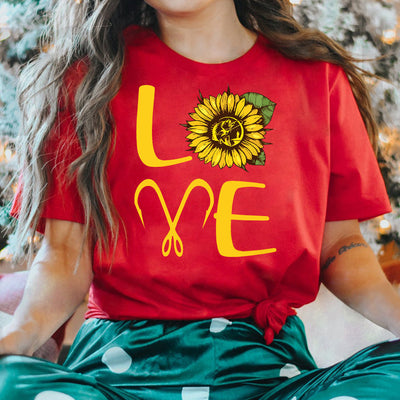 Fishing Girl Sunflowers Love THAZ1611021Z Dark Classic T Shirt