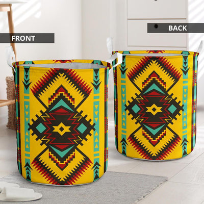 Native Americans Legend Life Yellow Style – Laundry Basket - Owls Matrix LTD