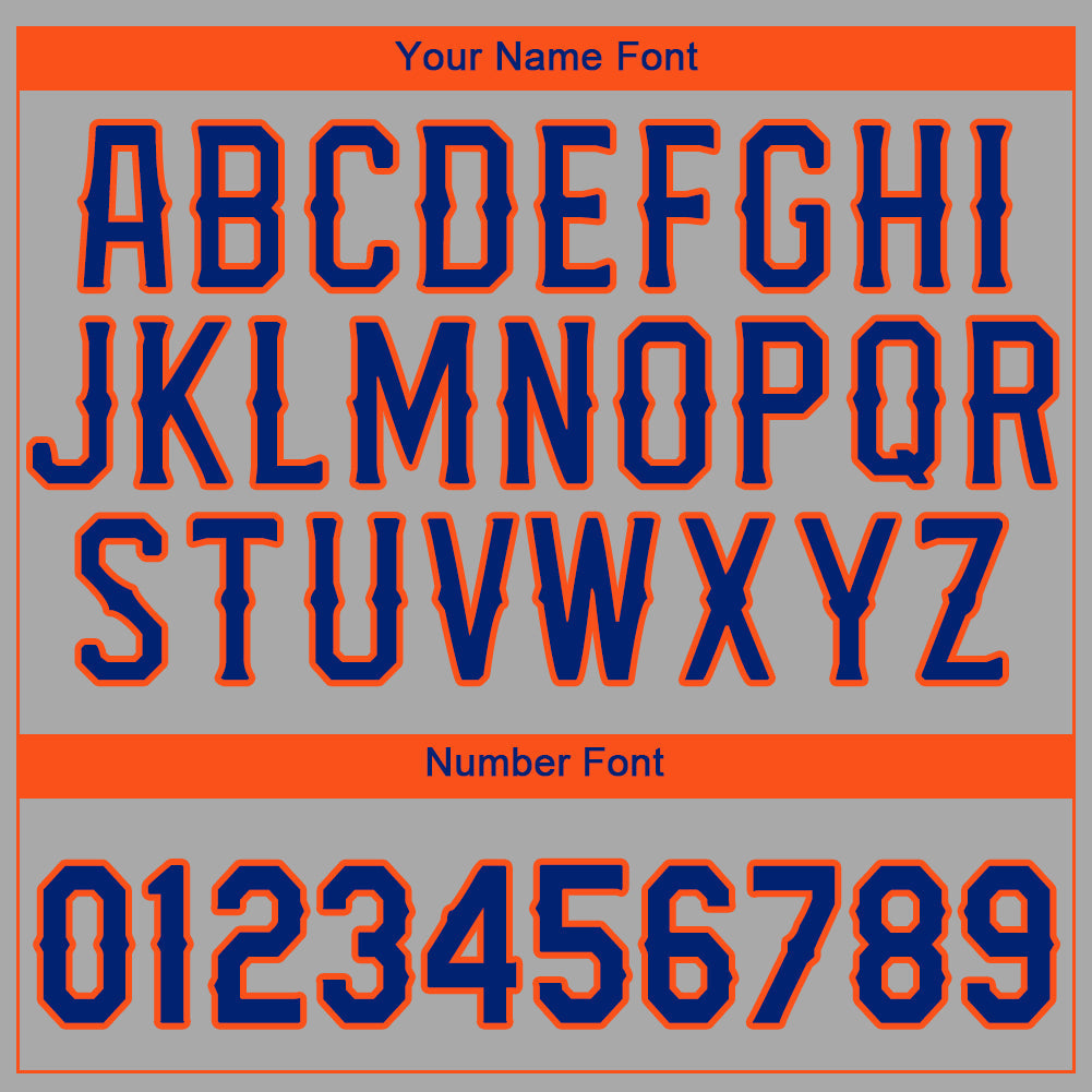 Custom Gray Royal-Orange Authentic Baseball Jersey - Owls Matrix LTD