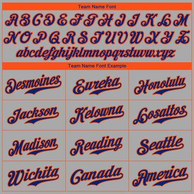 Custom Gray Royal-Orange Authentic Baseball Jersey - Owls Matrix LTD