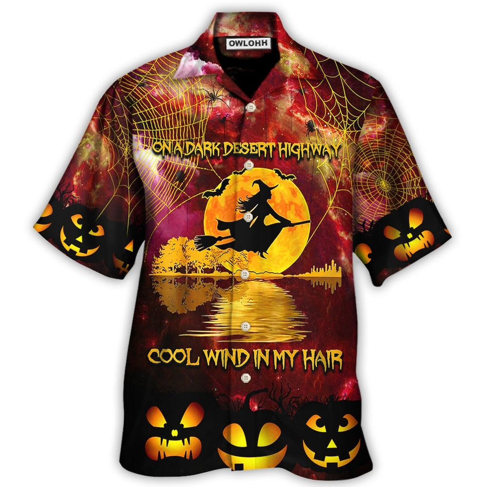 Hawaiian Shirt / Adults / S Hippie Halloween On a Dark Desert Highway Cool Wind in My Hair Witch - Hawaiian Shirt - Owls Matrix LTD