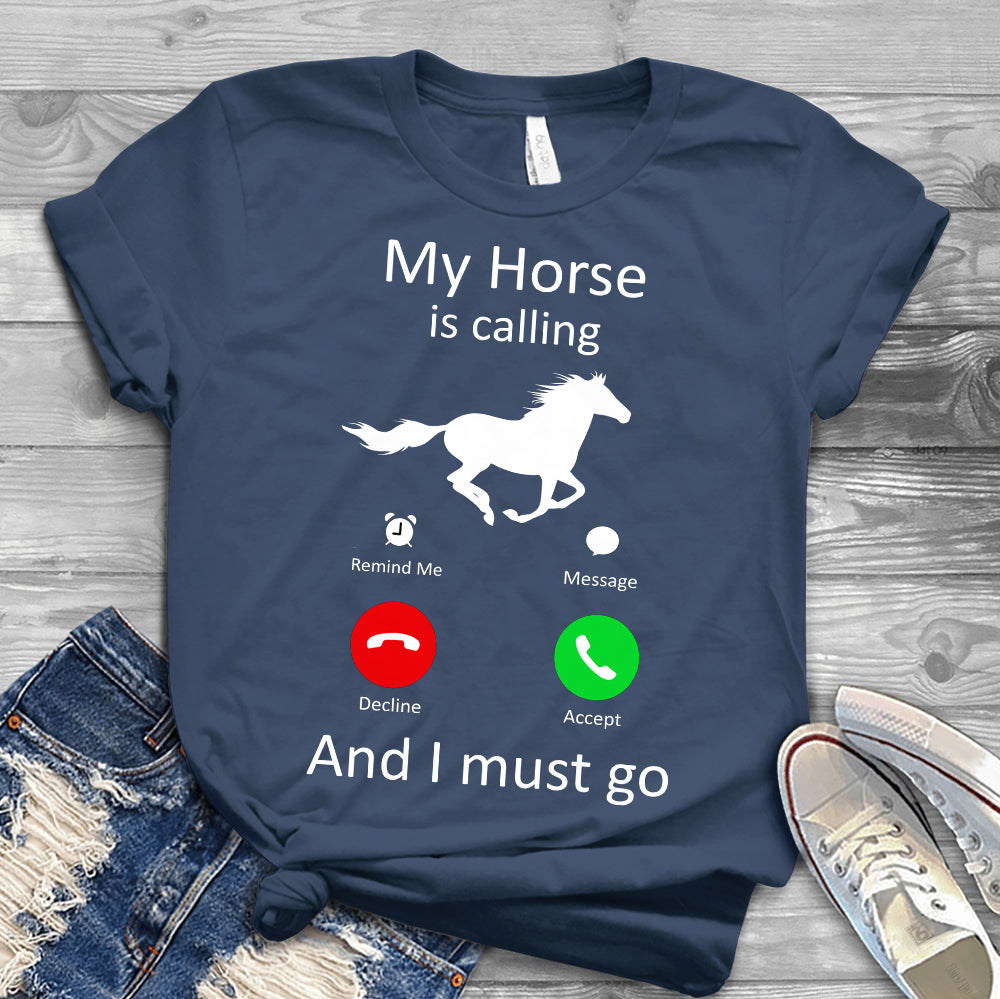 Horse Funny Phone Call ADAA1810012Z Dark Classic T Shirt