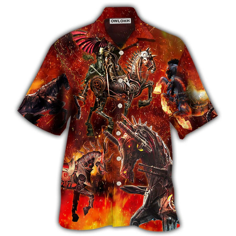 Hawaiian Shirt / Adults / S Horse Knight Horse Armor - Hawaiian Shirt - Owls Matrix LTD