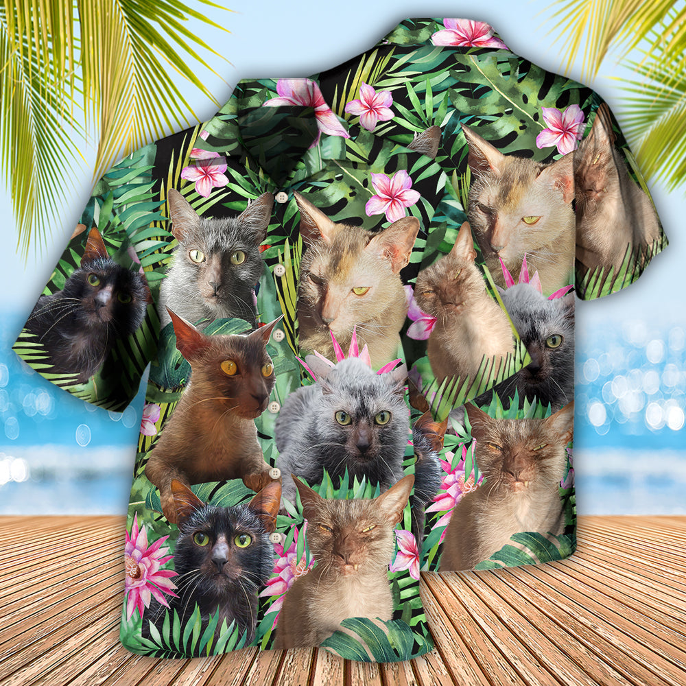 Lykoi Cat Love Beautiful Flower - Hawaiian Shirt - Owls Matrix LTD