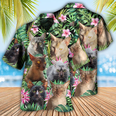 Lykoi Cat Love Beautiful Flower - Hawaiian Shirt - Owls Matrix LTD