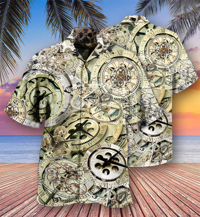 Clock One Speed One Gear Clock With Vintage Style - Hawaiian Shirt - Owls Matrix LTD