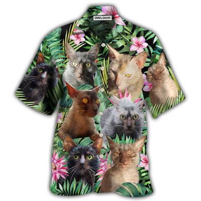Hawaiian Shirt / Adults / S Lykoi Cat Love Beautiful Flower - Hawaiian Shirt - Owls Matrix LTD