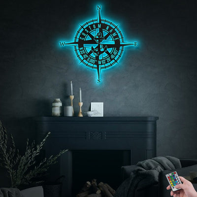 Anchor Compass Style Type - Led Light Metal - Owls Matrix LTD