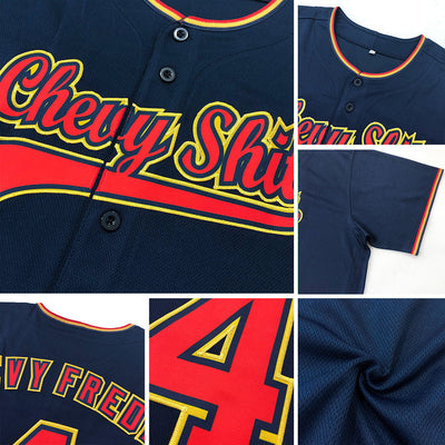 Custom Navy Gray-Aqua Authentic Baseball Jersey