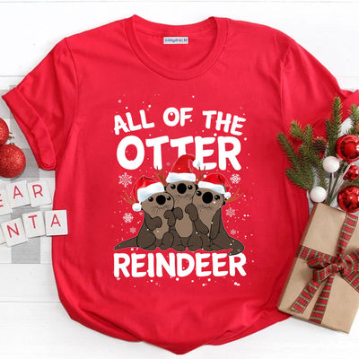 Otter Christmas Reindeer ABAZ0211033Z Dark Classic T Shirt