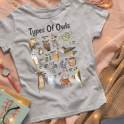Owl Types Of Owls MDGB1904005Y Light Classic T Shirt