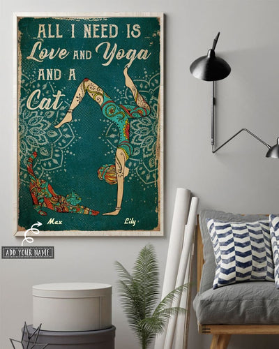 Yoga Best Friend With Blue Style Personalized - Vertical Poster - Owls Matrix LTD