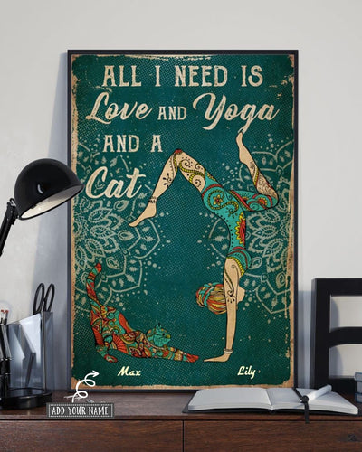 Yoga Best Friend With Blue Style Personalized - Vertical Poster - Owls Matrix LTD