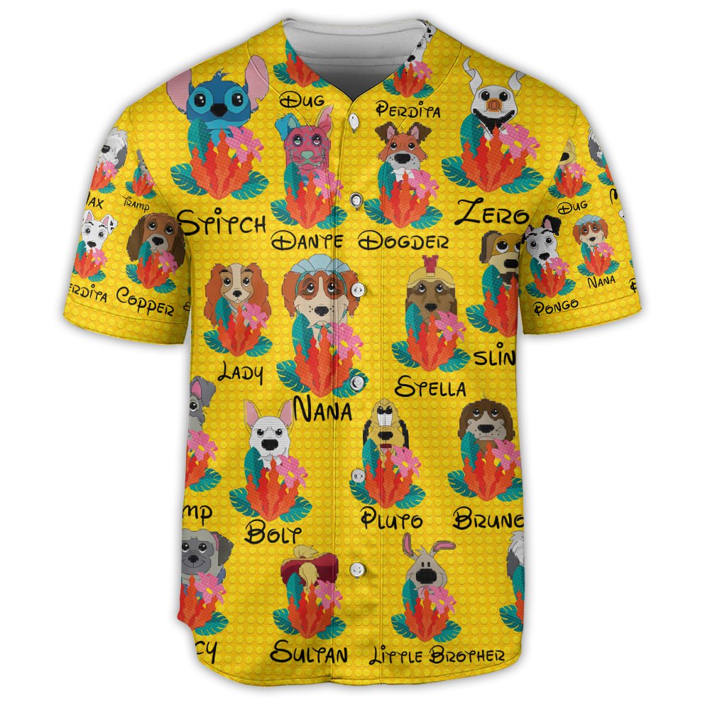 Dog Of DN Funny Dog Tropical Floral Lego Style Lovers Dog - Baseball Jersey
