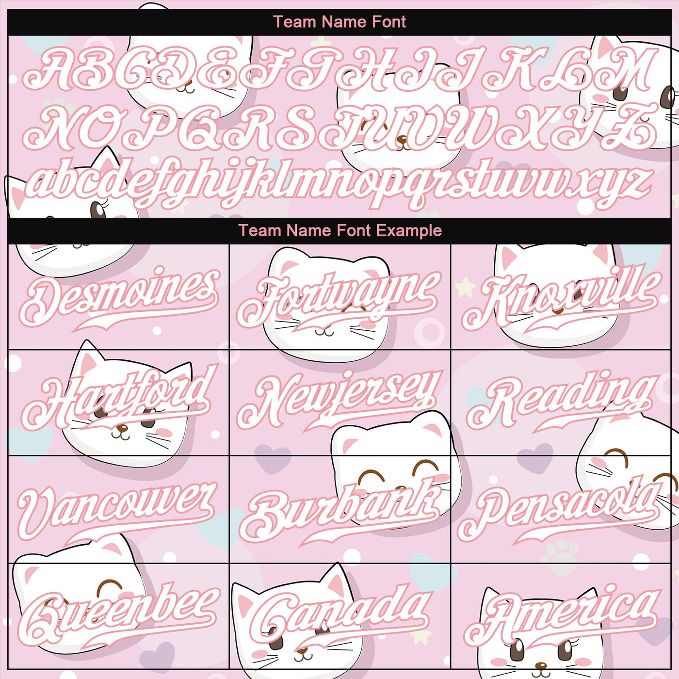Custom Light Pink White-Light Pink 3D Pattern Design Cats Authentic Baseball Jersey