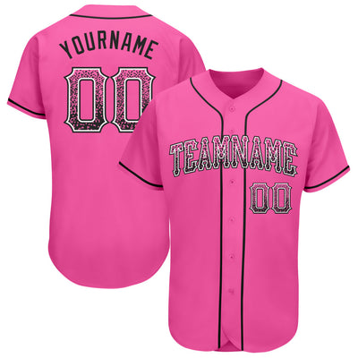 Custom Pink Black-White Authentic Drift Fashion Baseball Jersey - Owls Matrix LTD