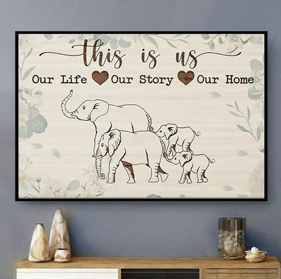 Elephant Out Life This Is Us - Horizontal Poster - Owls Matrix LTD