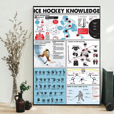 Hockey Ice Hockey Knowledge Simple Style - Vertical Poster - Owls Matrix LTD