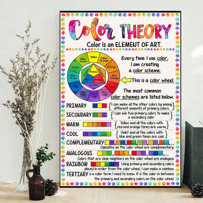 Teacher Color Theory Color Is An Element - Vertical Poster - Owls Matrix LTD