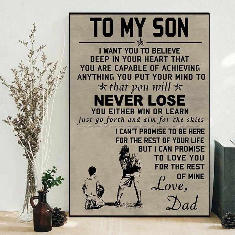 Baseball To My Son Never Lose Love Dad Never Lose - Vertical Poster - Owls Matrix LTD