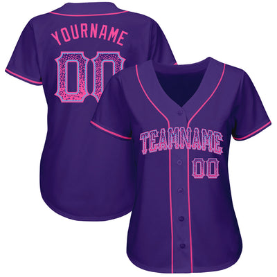 Custom Purple Pink-Light Blue Authentic Drift Fashion Baseball Jersey - Owls Matrix LTD
