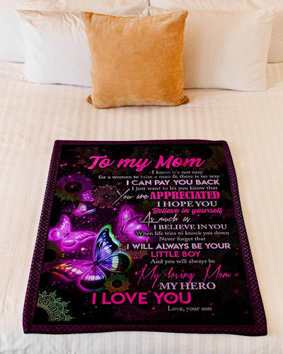 Butterfly To My Mom Butterfly You Are Appreciated - Flannel Blanket - Owls Matrix LTD