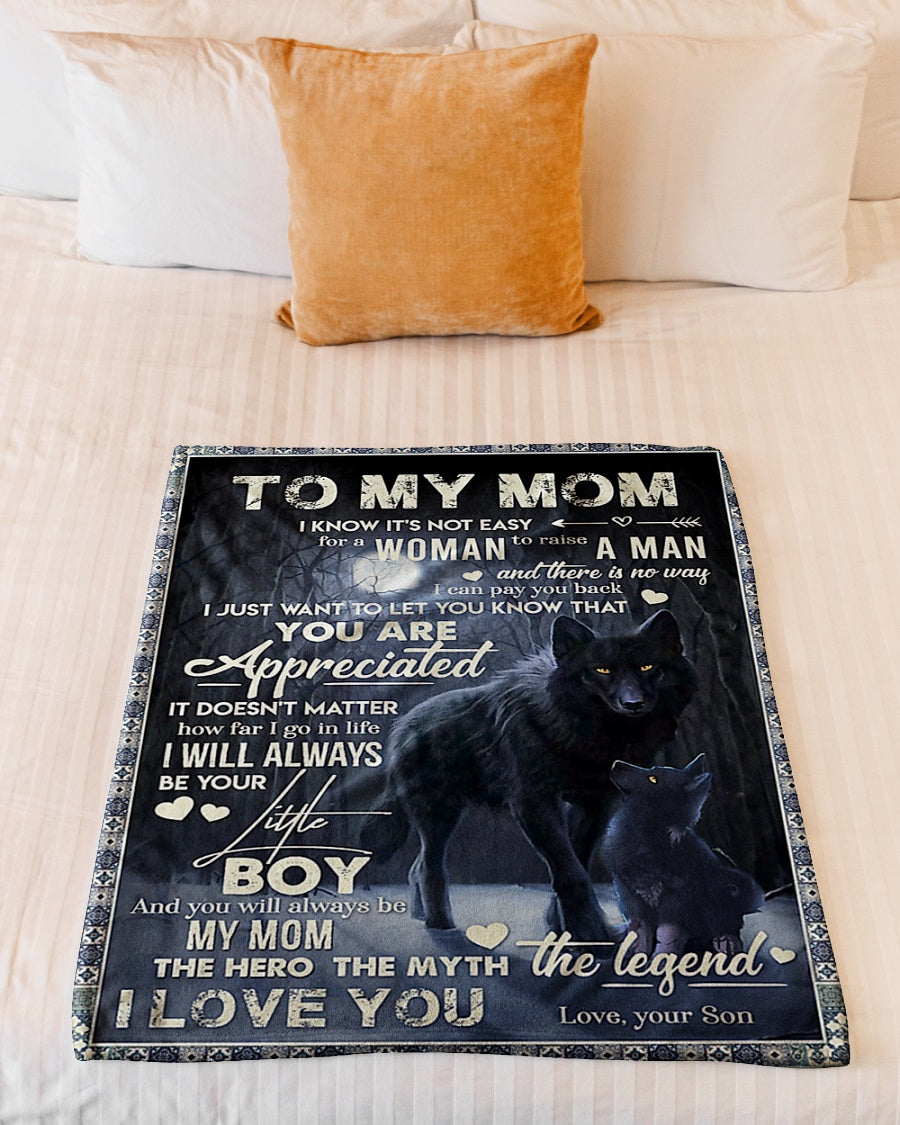 Wolf To My Mom Wolf You Are Appreciated - Flannel Blanket - Owls Matrix LTD