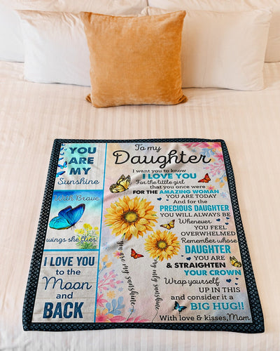 Sunflower I Want You To Know I Love You Mom To Daughter - Flannel Blanket - Owls Matrix LTD