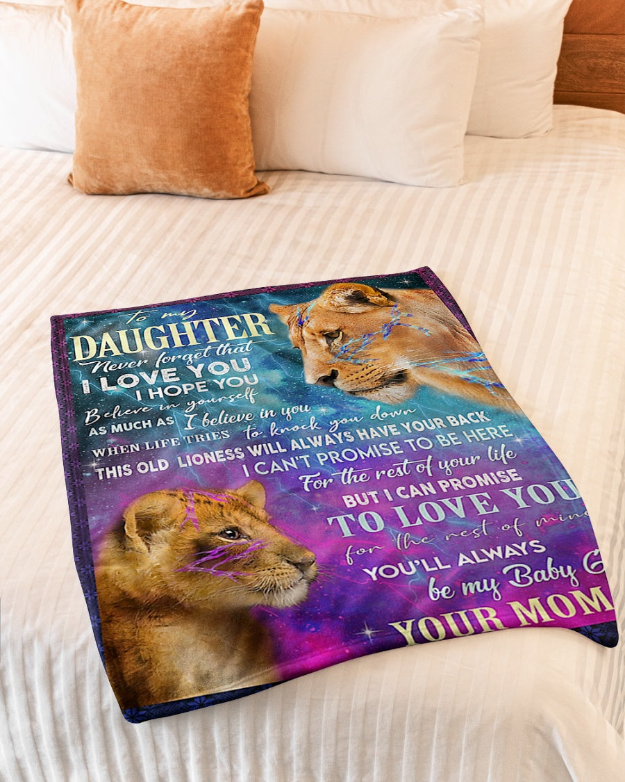 Lion Believe In Yourself Great Gift For Daughter - Flannel Blanket - Owls Matrix LTD