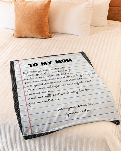 Letter To My Mom Letter We Love You - Flannel Blanket - Owls Matrix LTD