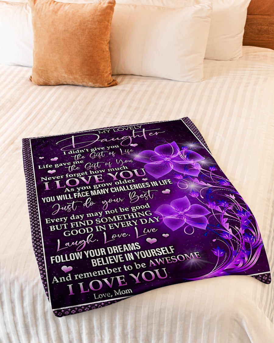 Family Love You Lovely Gift For Daughter - Flannel Blanket - Owls Matrix LTD