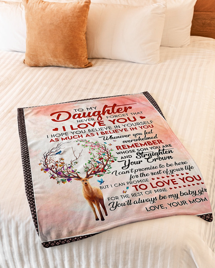 Deer Never Forget That I Love Mom - Flannel Blanket - Owls Matrix LTD