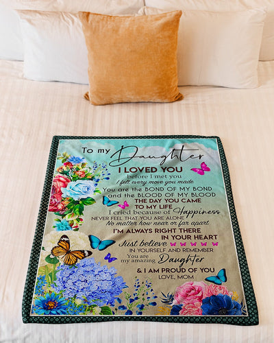 Flower I Loved You Lovely Gift For Daughter - Flannel Blanket - Owls Matrix LTD