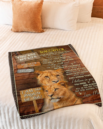 Lion You Are My Life Best Gift For Daughter - Flannel Blanket - Owls Matrix LTD