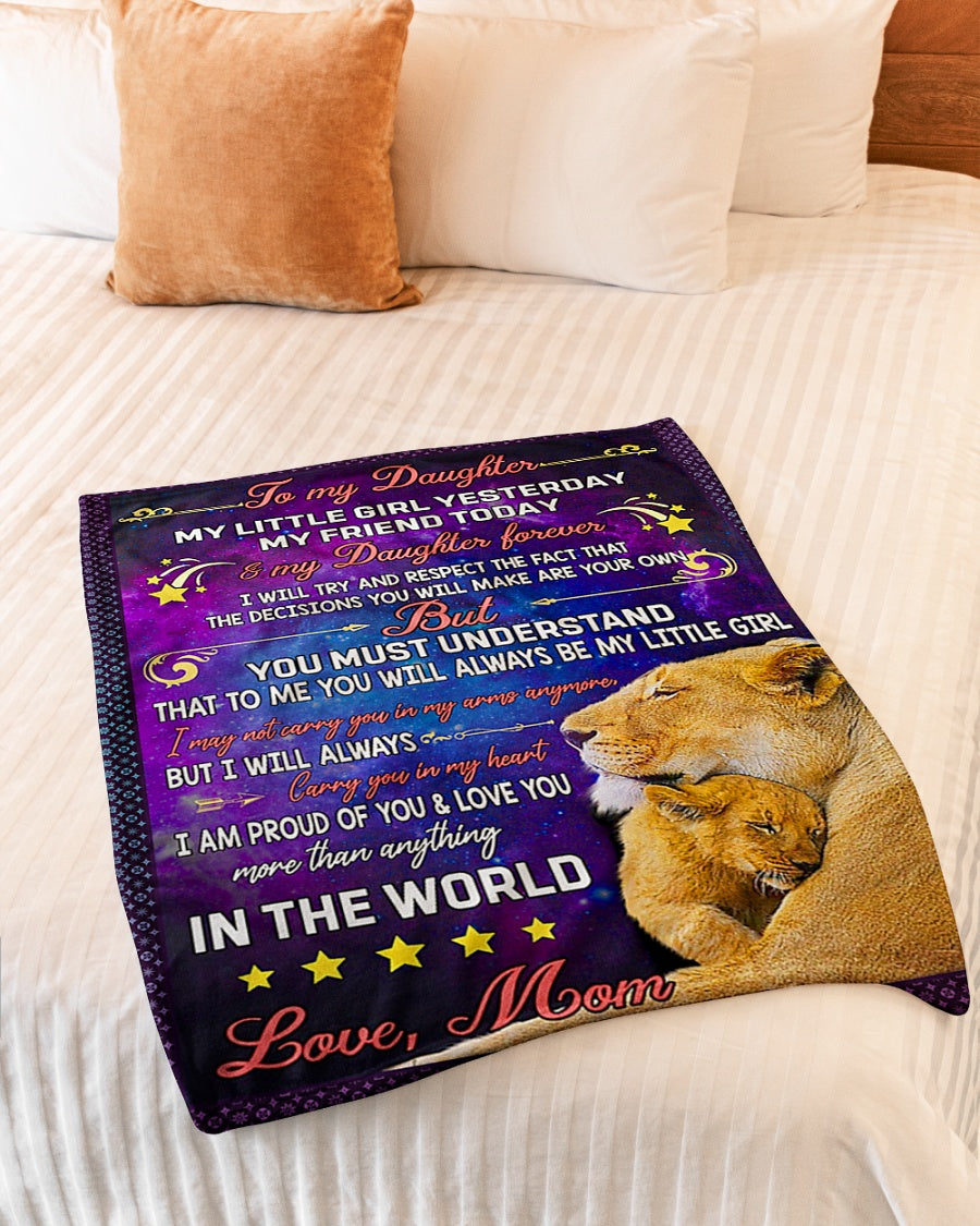 Lion My Heart Amazing Gift For Daughter - Flannel Blanket - Owls Matrix LTD