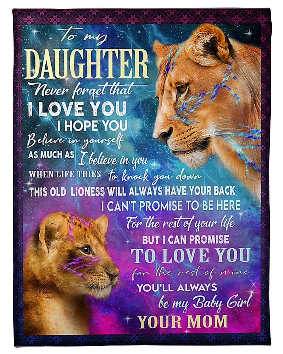 50" x 60" Lion Believe In Yourself Great Gift For Daughter - Flannel Blanket - Owls Matrix LTD
