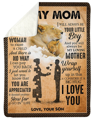 Lion I Am Always With You Mother - Flannel Blanket - Owls Matrix LTD