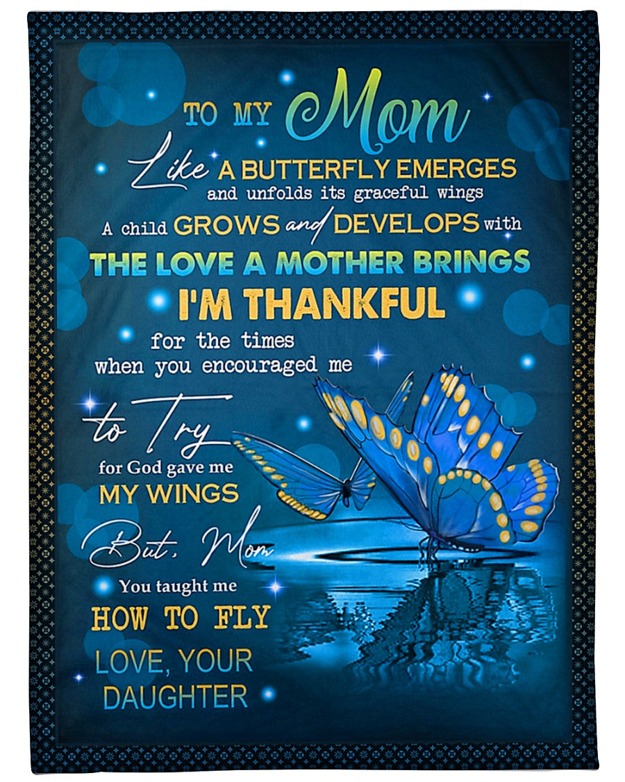Butterfly You Are The Best Mother - Flannel Blanket - Owls Matrix LTD