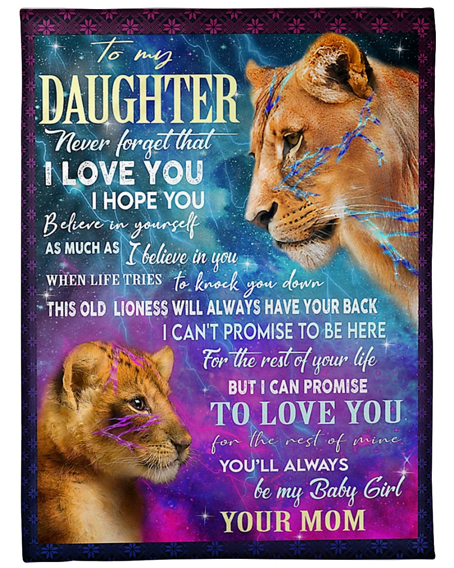 Lion Believe In Yourself Great Gift For Daughter - Flannel Blanket - Owls Matrix LTD