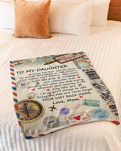 Letter Just Believe In Yourself Best Gift For Daughter - Flannel Blanket - Owls Matrix LTD
