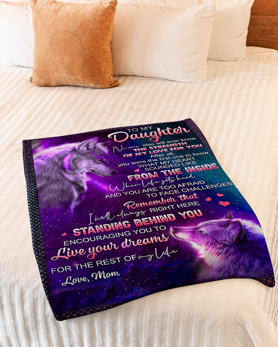 Wolf Live Your Dreams Amazing Gift For Daughter - Flannel Blanket - Owls Matrix LTD