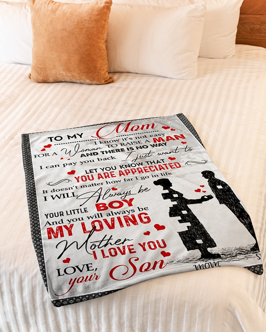 Family I Love You With All My Heart Mother - Flannel Blanket - Owls Matrix LTD