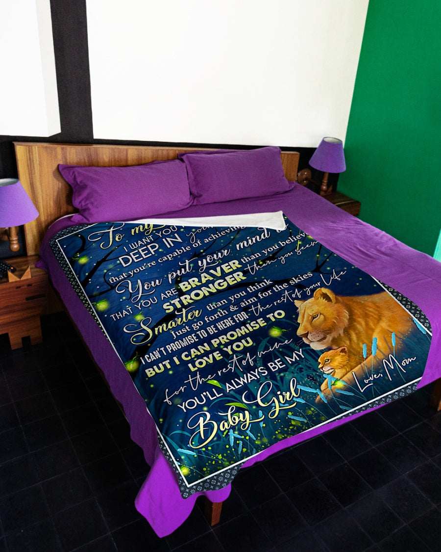Lion Deep In Your Heart Lovely Gift For Daughter - Flannel Blanket - Owls Matrix LTD