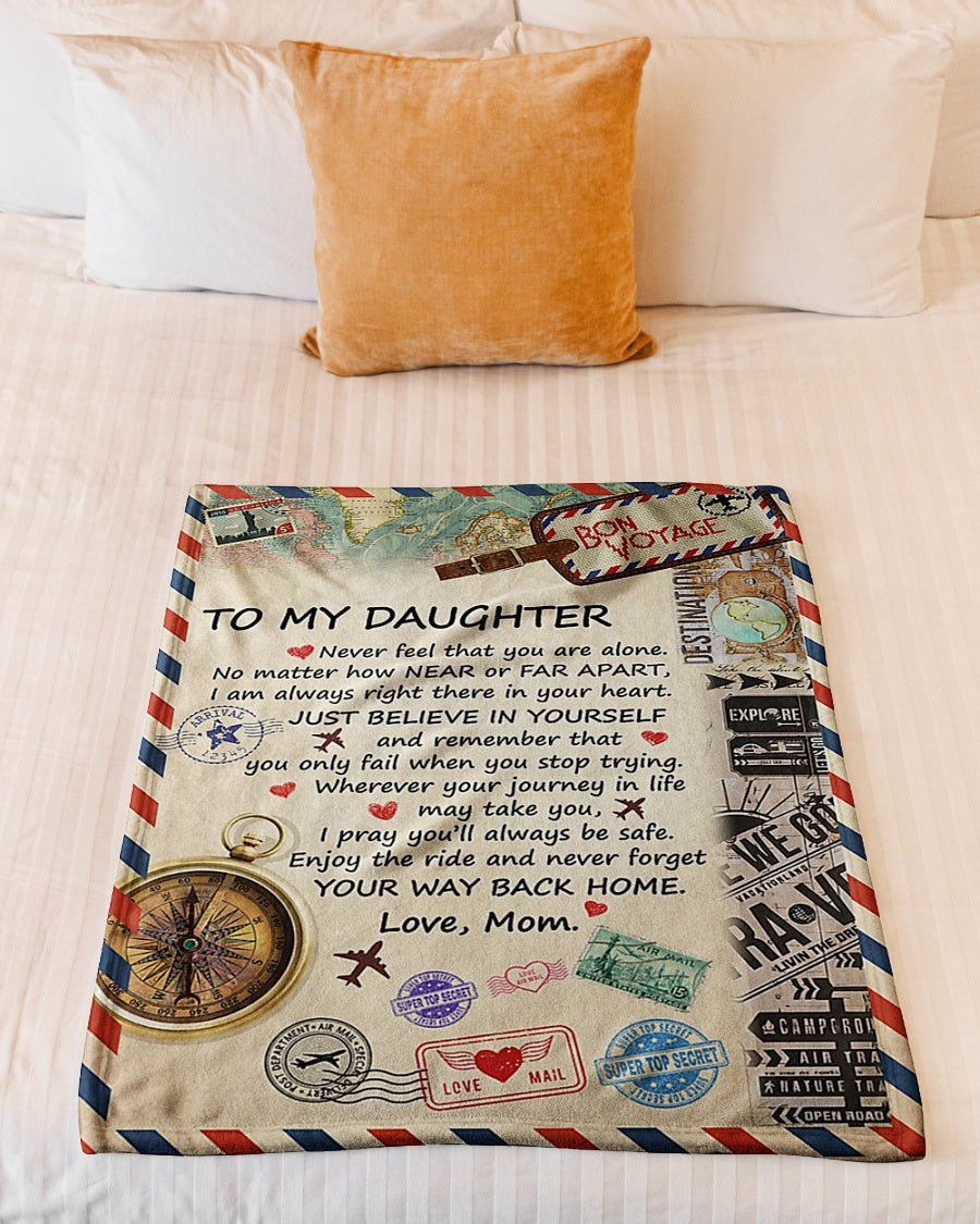 Letter Just Believe In Yourself Best Gift For Daughter - Flannel Blanket - Owls Matrix LTD