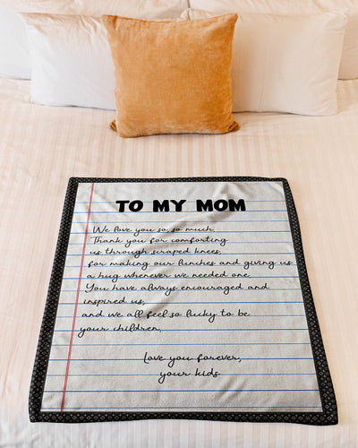 Letter To My Mom Letter We Love You - Flannel Blanket - Owls Matrix LTD